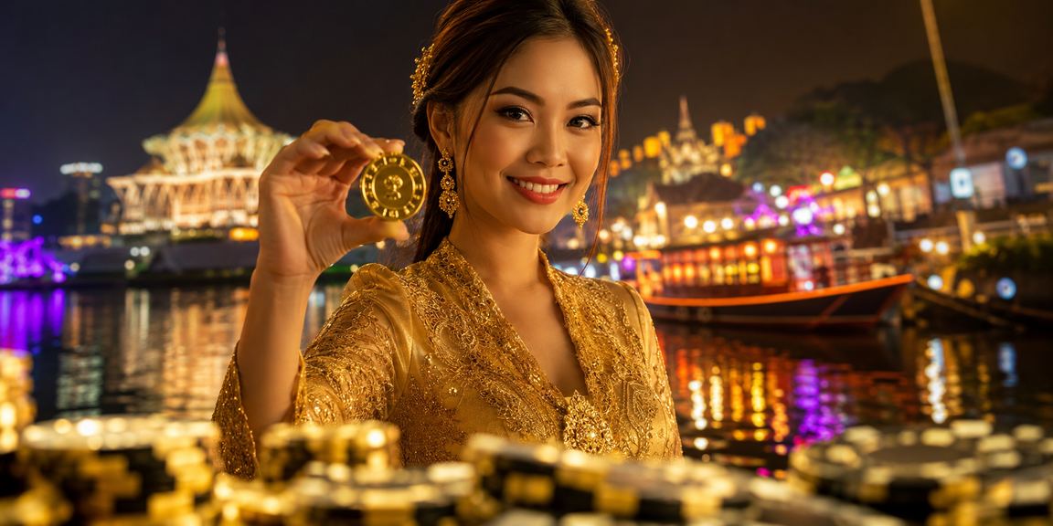 Hiburan kasino Kuching dengan pakaian kebaya gaya Sarawak